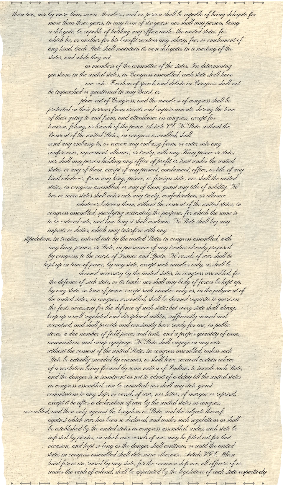 The engrossed Articles of Confederation, skin 2 of 6