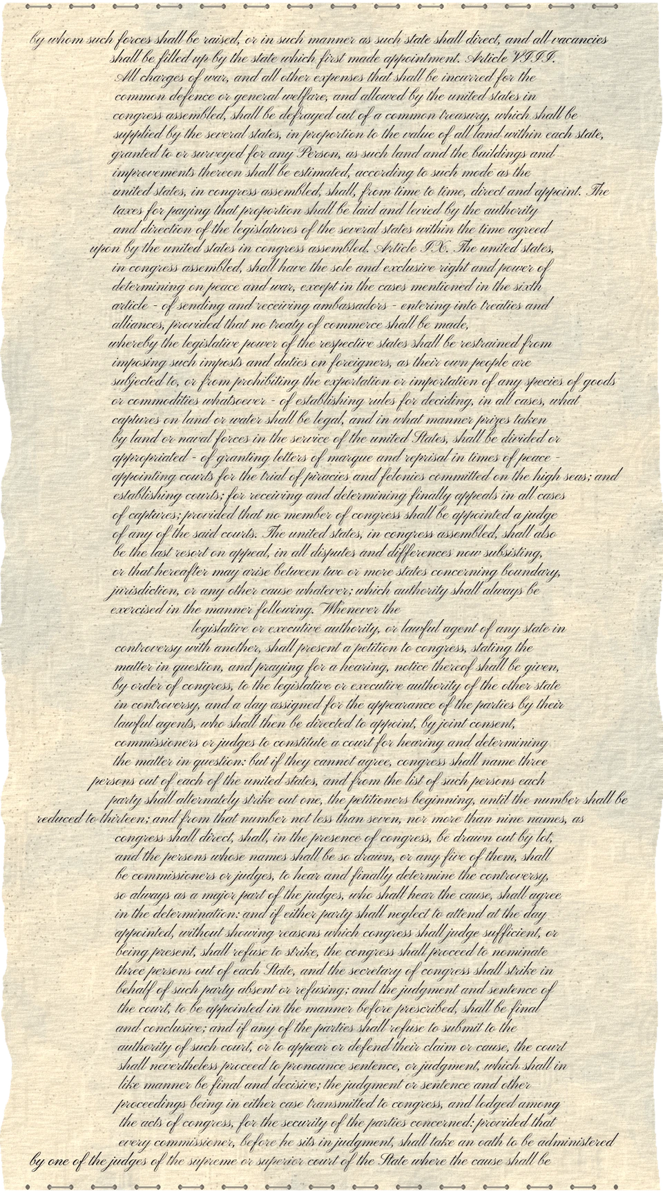 The engrossed Articles of Confederation, skin 3 of 6